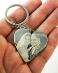 Personalised Special Date Key Ring - Engraved Stainless Steel Heart Shaped Keychain