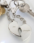 Split Heart Keyring – Personalised Engraved Gift | Valentines Day Romantic Keepsake