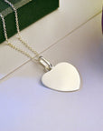 Personalised Heart Pendant – Sterling Silver Necklace With Custom Engraving Gift