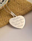 Personalised Heart Pendant – Sterling Silver Necklace With Custom Engraving Gift