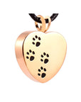 Pet Cremation Jewellery – Gold Plated Heart Shaped Pendant With Engraving