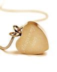 Pet Cremation Jewellery – Gold Plated Heart Shaped Pendant With Engraving