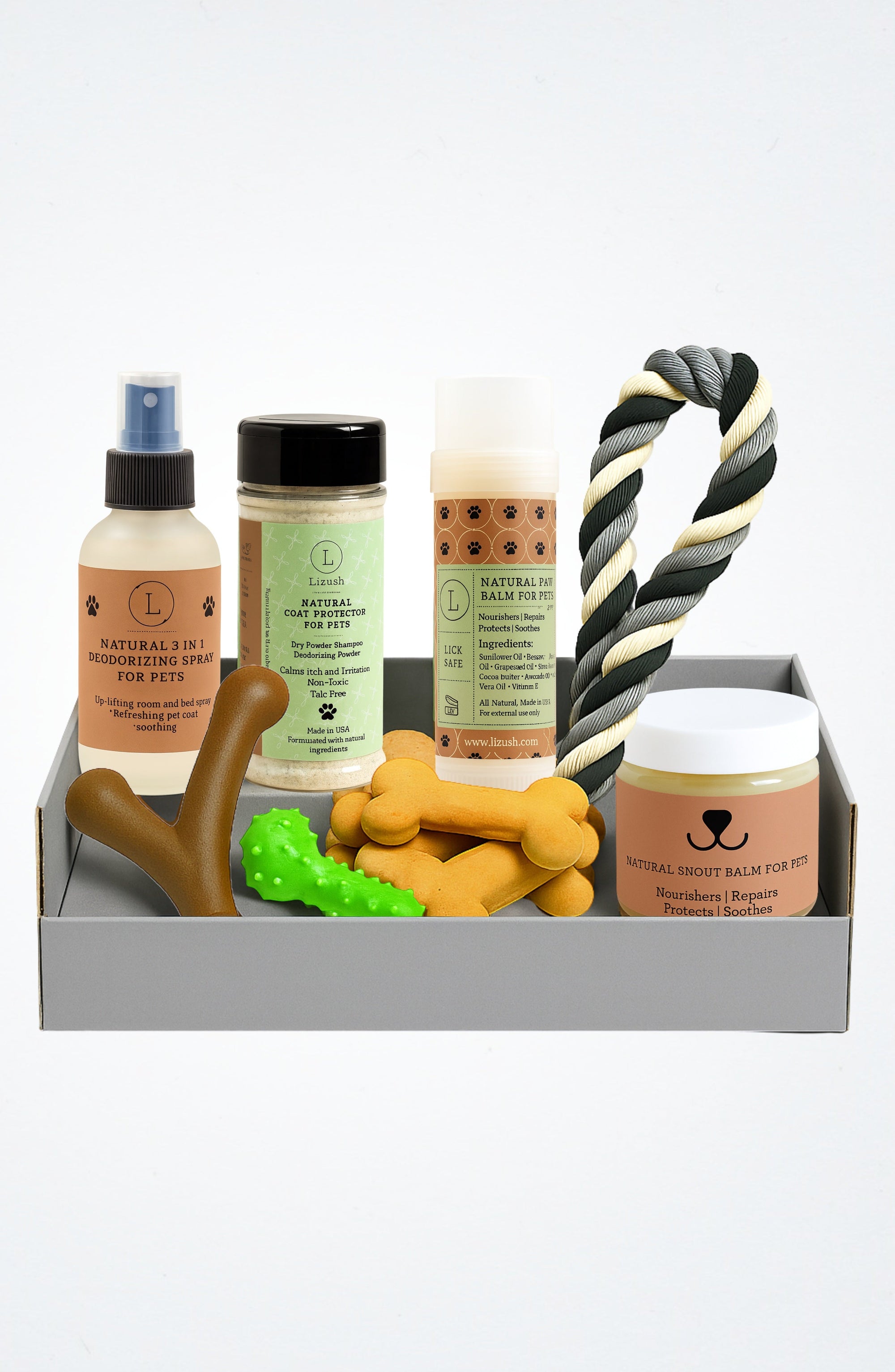 Pet Pampering Gift Box -All-Natural Pet Wellness Kit – Soothing Balms & Herbal Coat Powder-0
