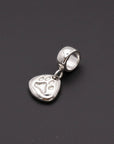 Pet Paw Print Personalised Silver Charm
