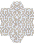 Luxury Petal porcelain hex tiles in pastel, green, black, premium anti-slip outdoor grade by Maria Starling Design at brixbailey.com