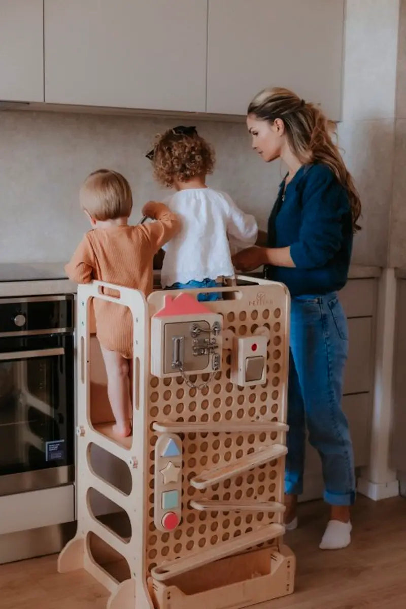 Petinka Favority – Safe Montessori Learning Tower with Toys &amp; Activity Board-5