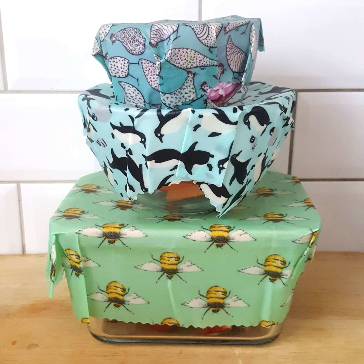 *Set of 3 Handmade Beeswax Wraps | Wings