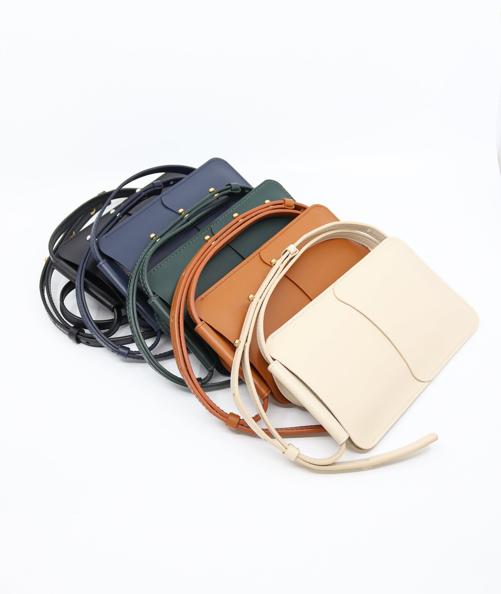 Tan Leather Crossbody Phone Bag