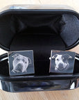 Engraved Cufflinks – Custom Photo Wedding Gift with Chrome Case for Men