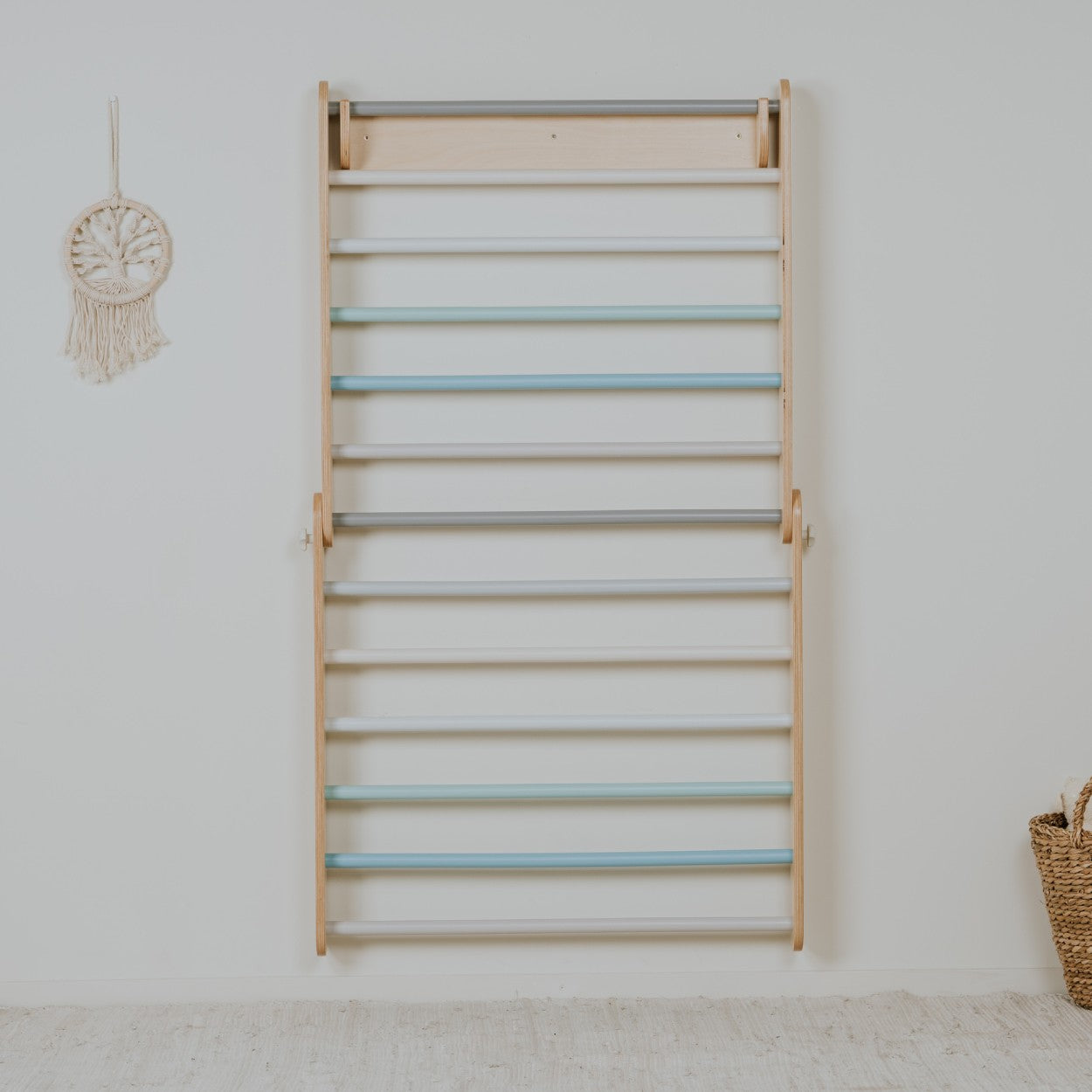 Pastel Climbing Set with Pikler Triangle and Wall