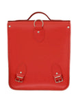 Handmade Leather City Backpack - Pillar Box Red