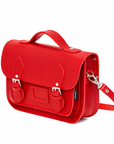 Leather Midi Satchel - Pillar Box Red