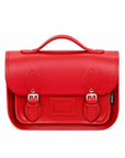 Leather Midi Satchel - Pillar Box Red