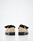 Beige Zebra Leather Walking Shoes Unisex