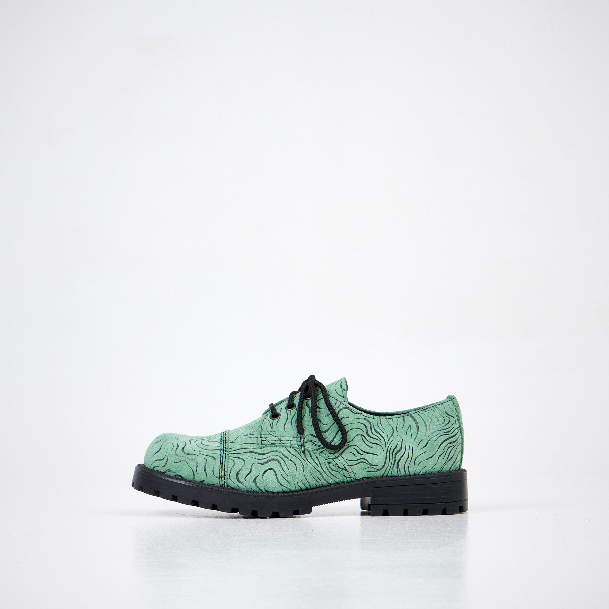 Green Zebra Leather Shoes for Men and Women
