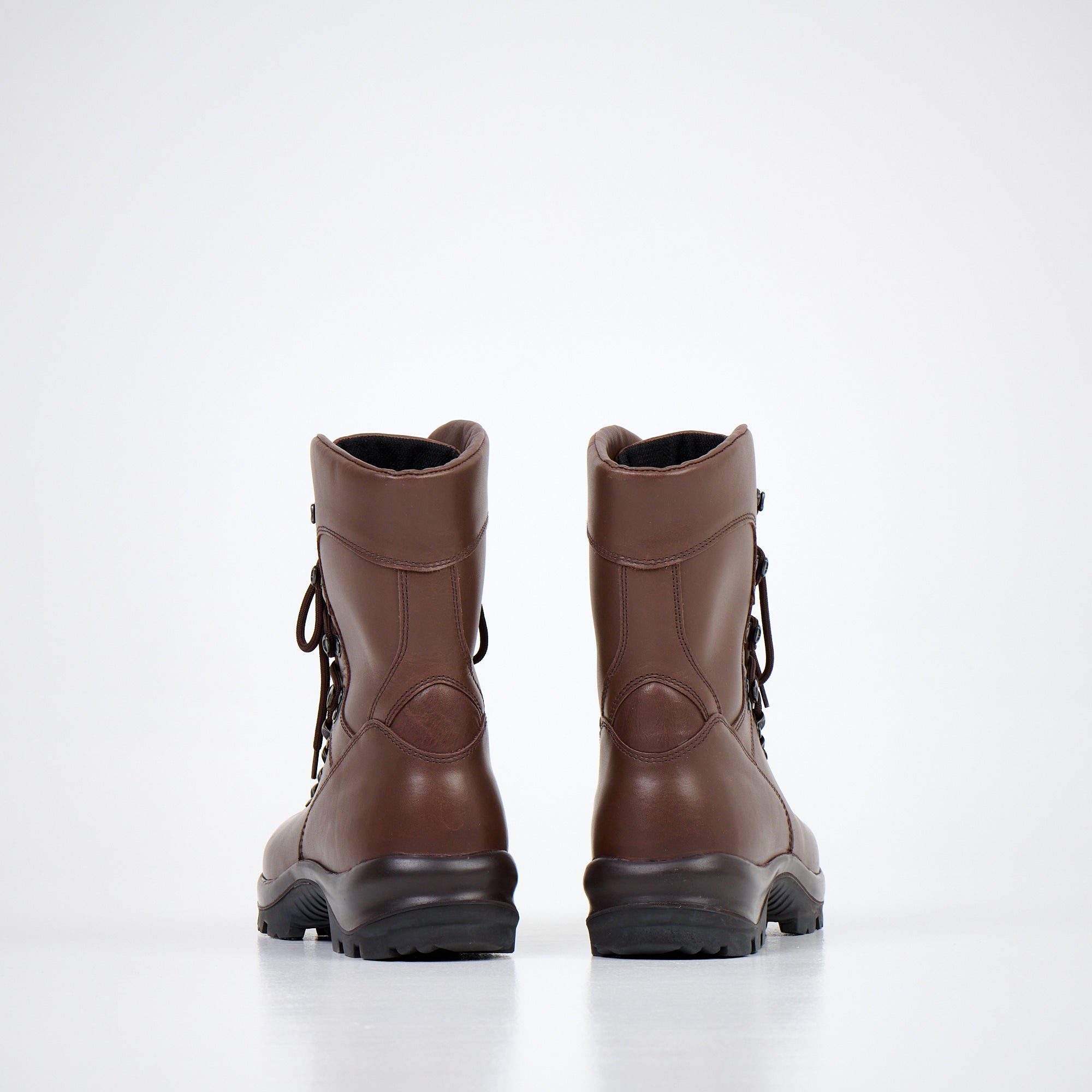Dark Brown Military Style Leather Boots