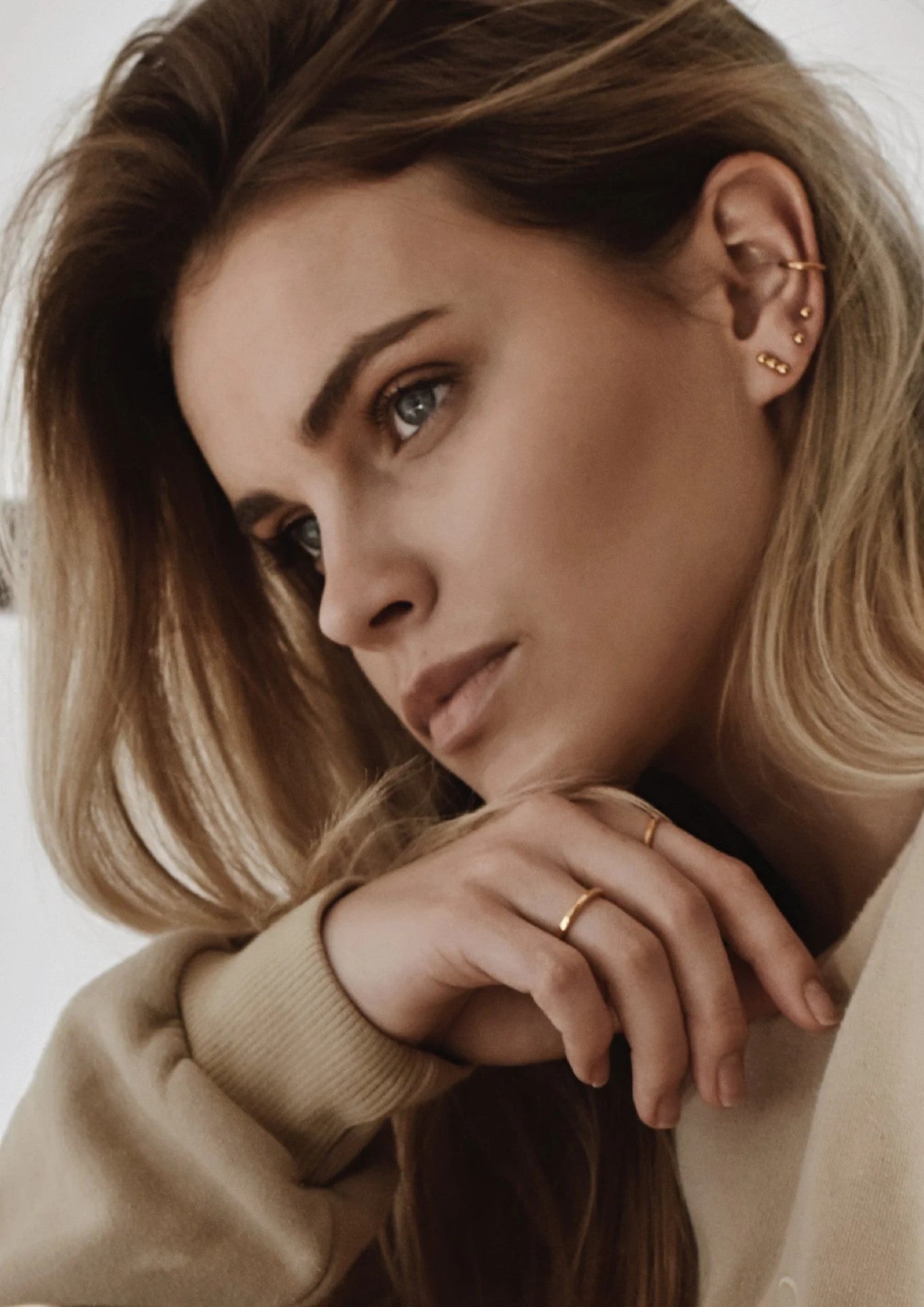 Pin Up Gold Finish Earrings