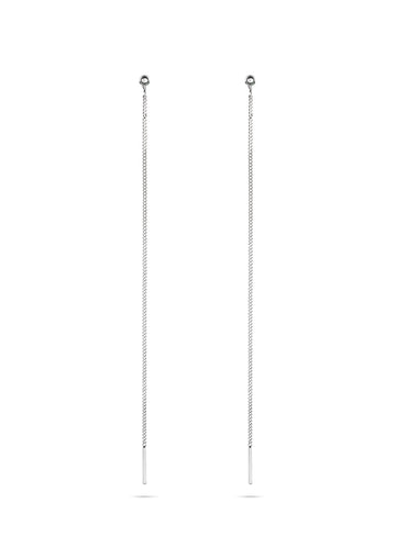 Pin Up Threader Chain Earrings - Silver