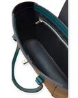 Leather Mini Twist Lock Shopper Bag - Pine