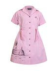 The Hand-Painted Safari Dress — Pink, Limited Edition