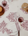 Varmala Hand Block Print Pink Tablecloth