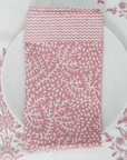 Pink Minerals Cotton Hand Block Napkins | Set of 4