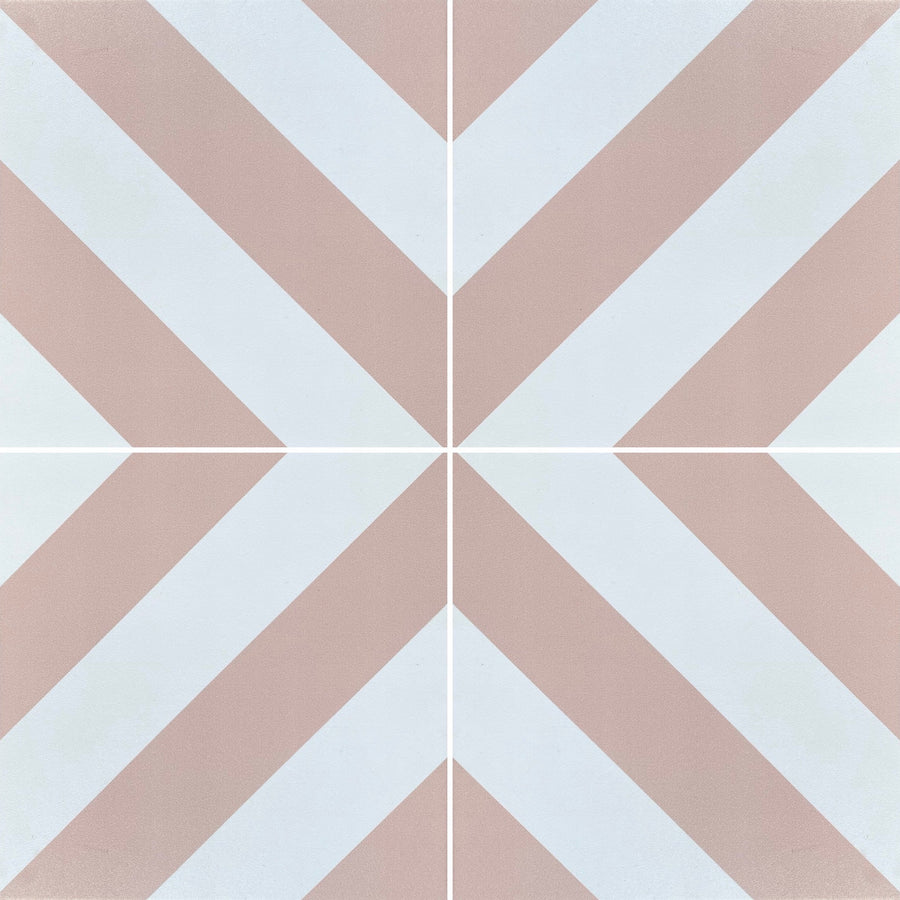 Pink stripe porcelain tile, premium durable anti-slip outdoor indoor chevron pattern, trending luxury ceramic wall floor tile by Maria Starling Design at brixbailey.com