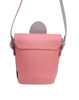 Handmade Leather Daisy Barrel Bag - Pastel Pink