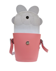 Handmade Leather Daisy Barrel Bag - Pastel Pink