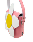 Handmade Leather Daisy Barrel Bag - Pastel Pink