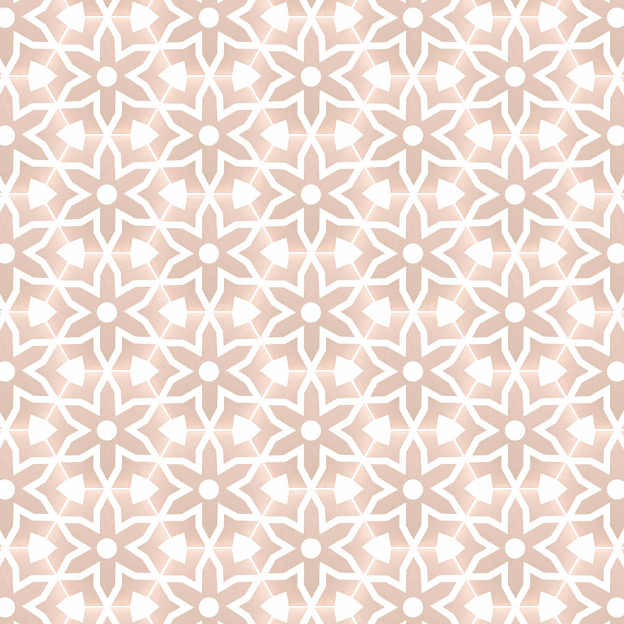 Luxury Fleur porcelain floor and wall tiles, pink and white hex pattern, anti-slip matte finish, indoor-outdoor use by Maria Starling Design at brixbailey.com