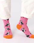 Save the Pink Puffin Bamboo Socks