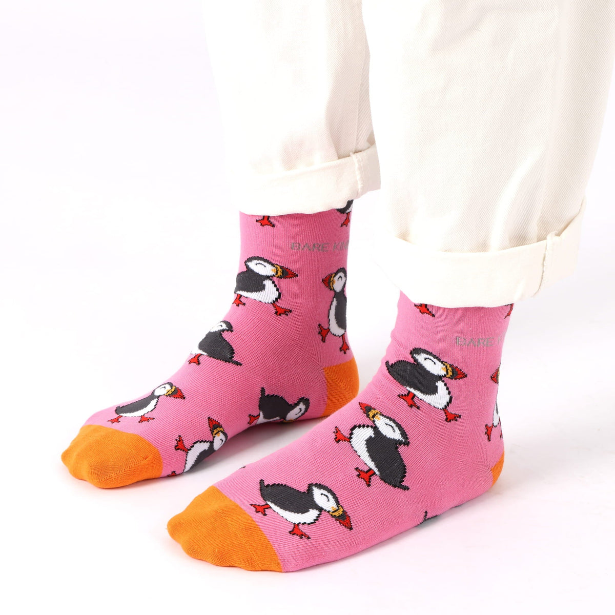 Save the Pink Puffin Bamboo Socks