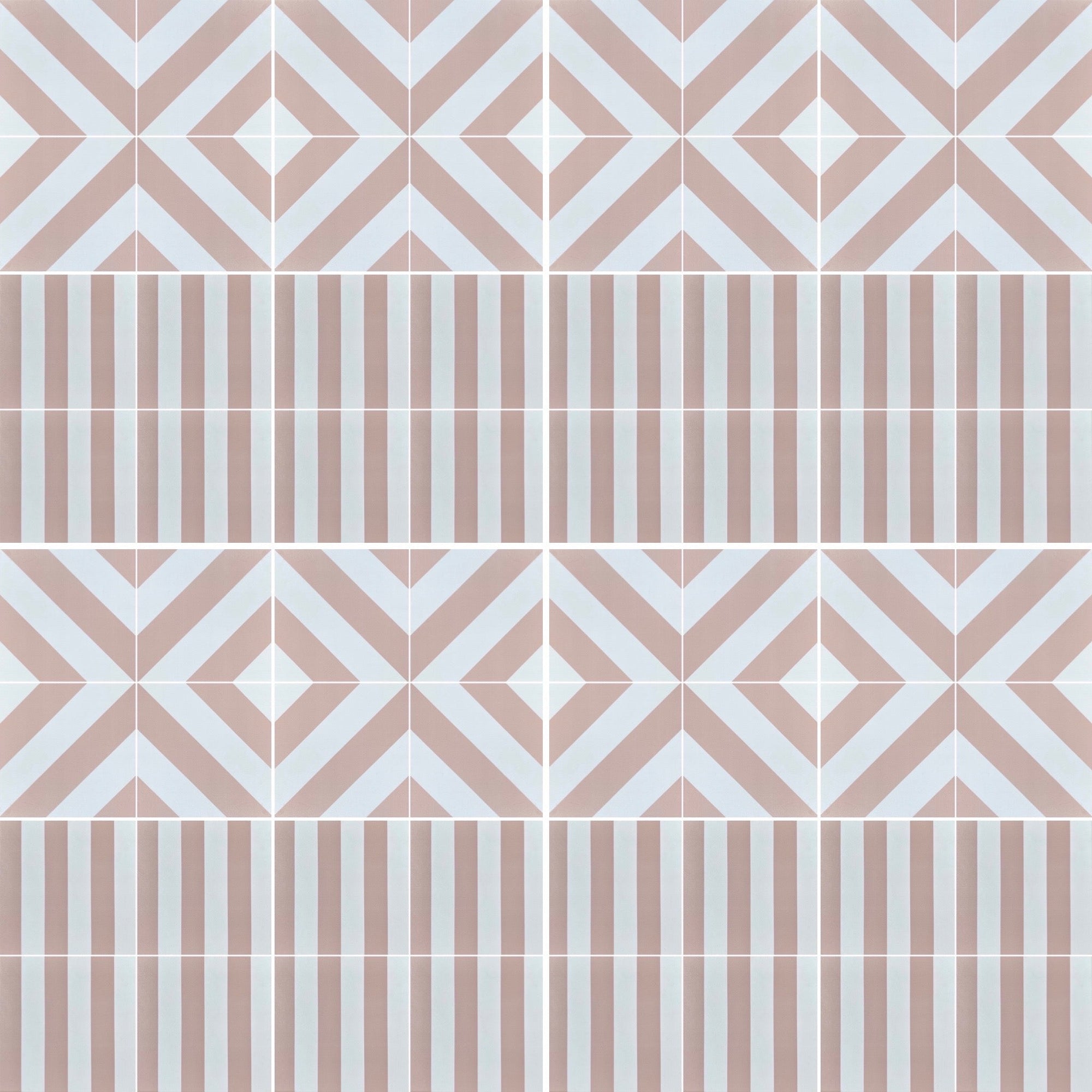 Pink stripe porcelain tile, luxury durable anti-slip outdoor indoor tile, stylish pink stripes for custom patterns, premium hardwearing design by Maria Starling Design at brixbailey.com