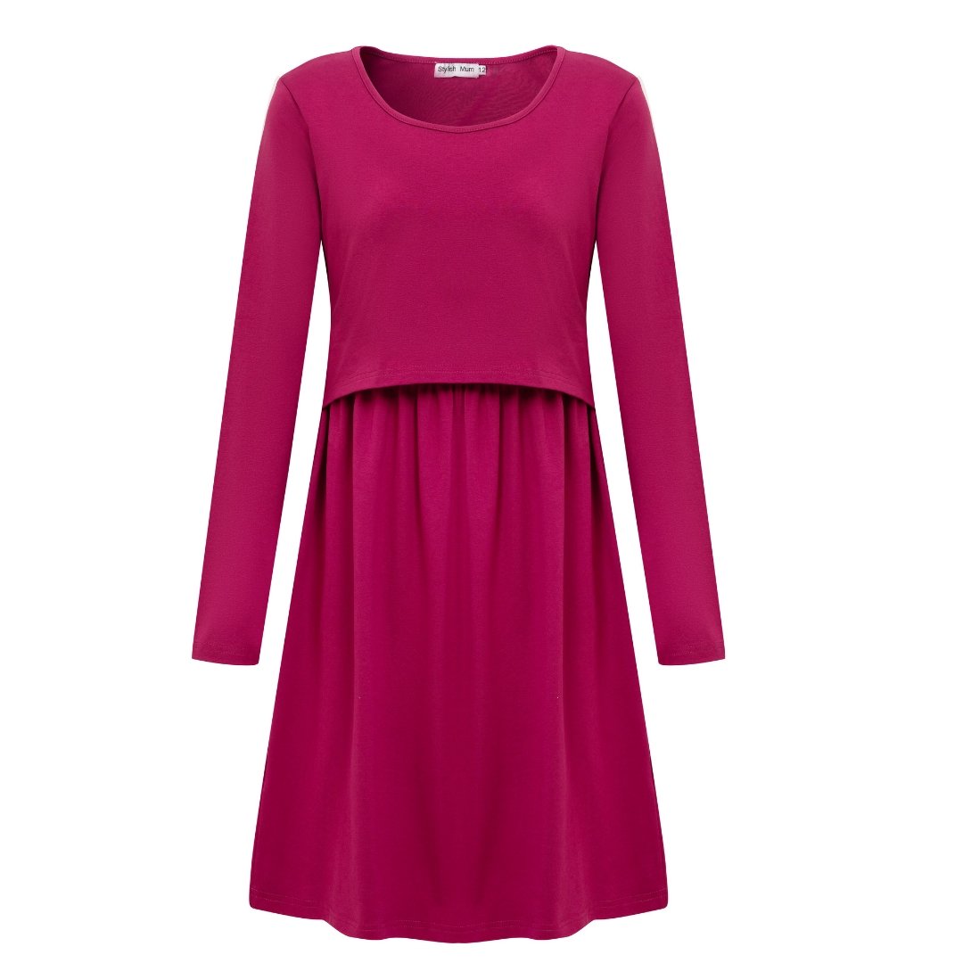 Pippa Purple Breastfeeding Skater Dress