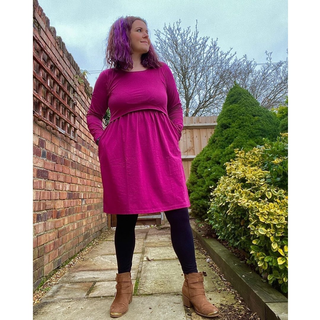 Pippa Purple Breastfeeding Skater Dress