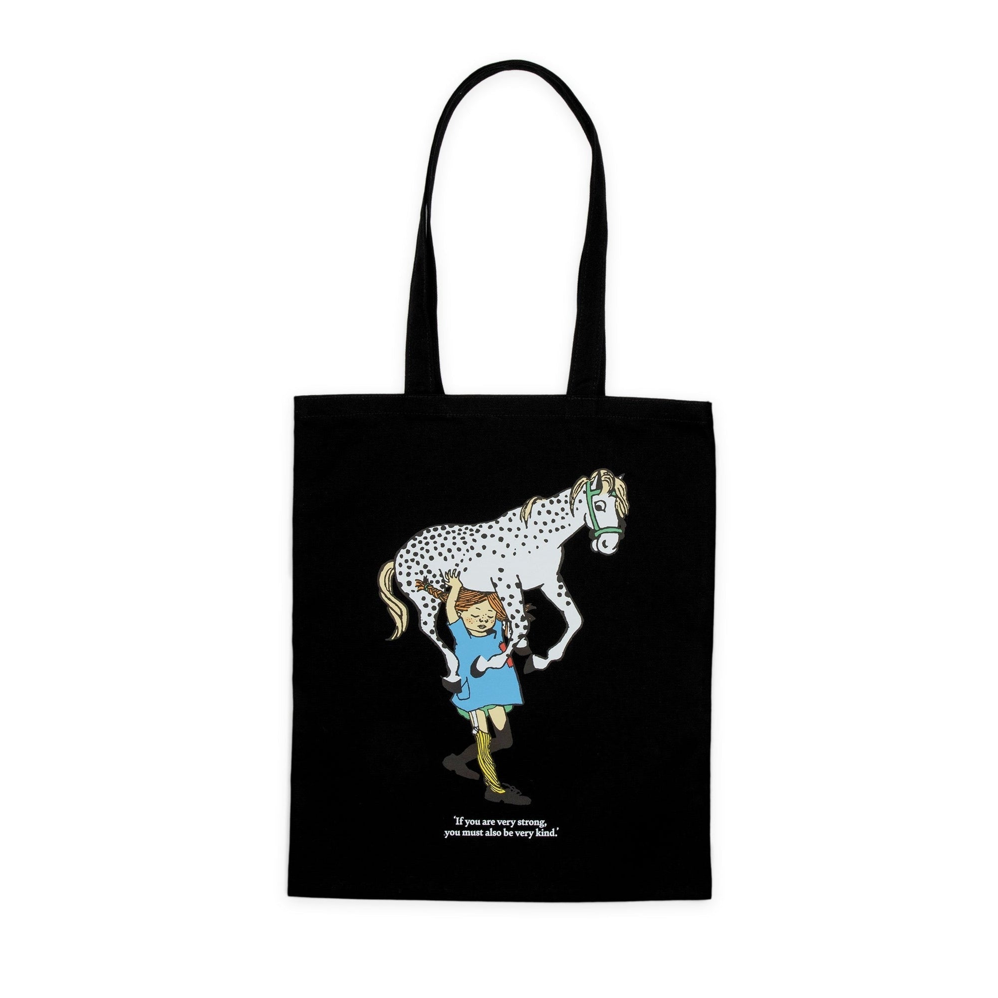 Pippi Longstocking Tote Bag with Horse Print