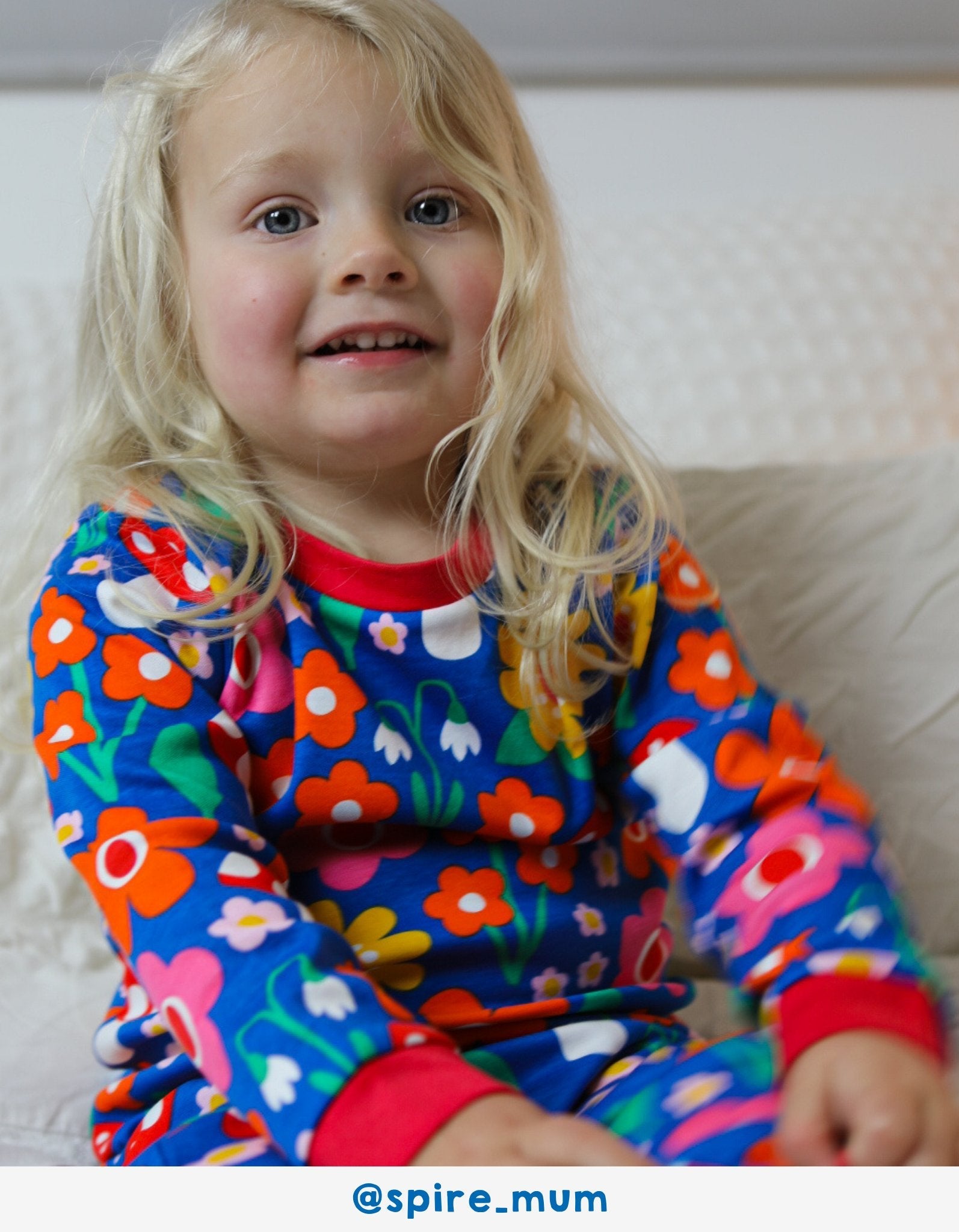 Premium Organic Cotton Floral Kids Pajamas with Comfortable Waistband and Cuffs, Toby Tiger Rainbow Dinosaur Collection by Toby Tiger at brixbailey.com