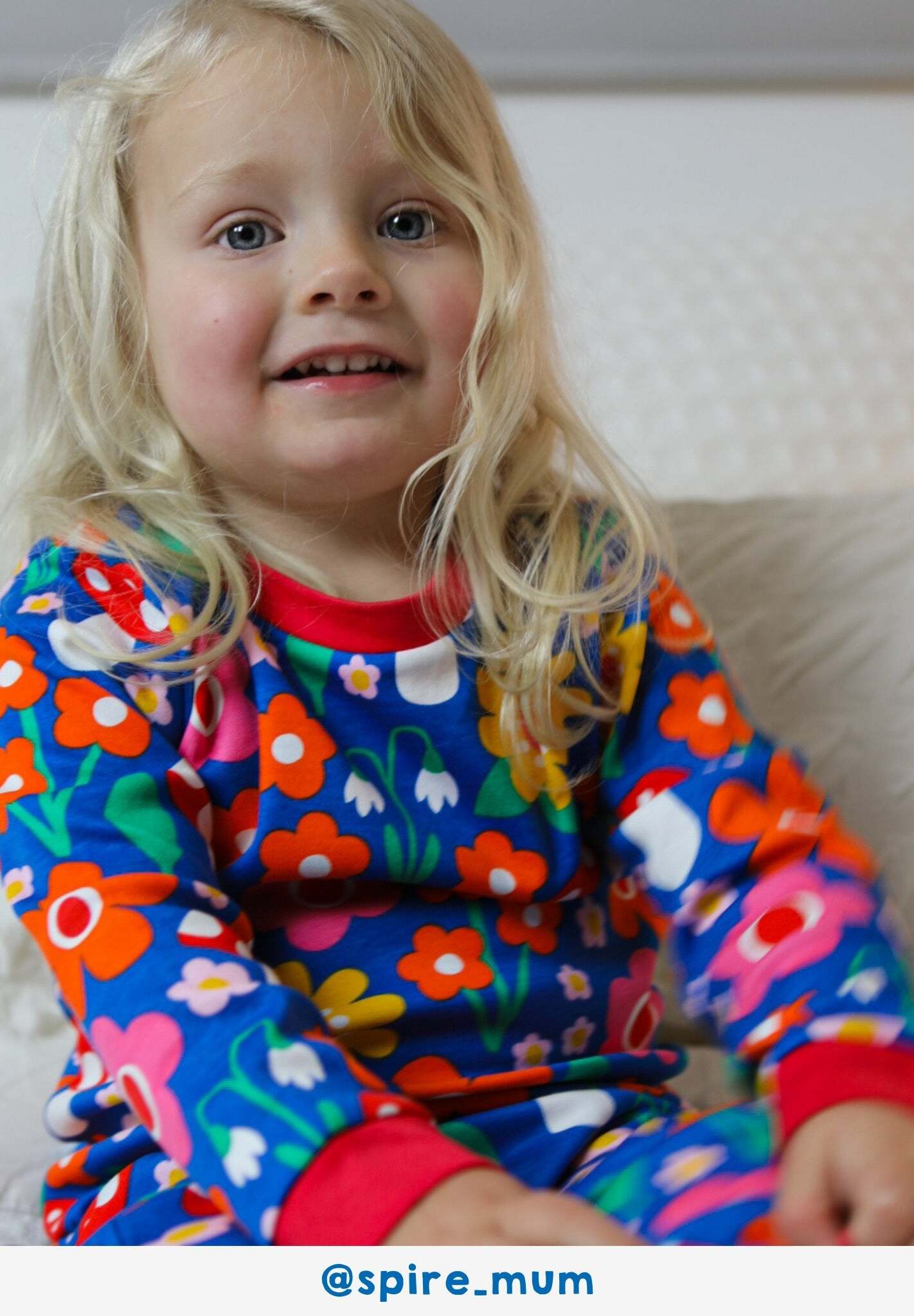 Premium Organic Cotton Floral Kids Pajama Set, Soft and Comfortable for Sweet Dreams, Toby Tiger Rainbow Dinosaur Collection by Toby Tiger at brixbailey.com