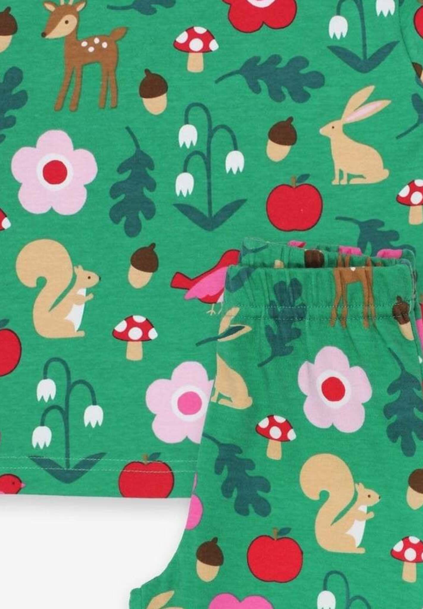 Premium Forest Animal Print Kids Pajama Set, 100% GOTS Organic Cotton, Soft and Comfortable Sleepwear by Toby Tiger at brixbailey.com