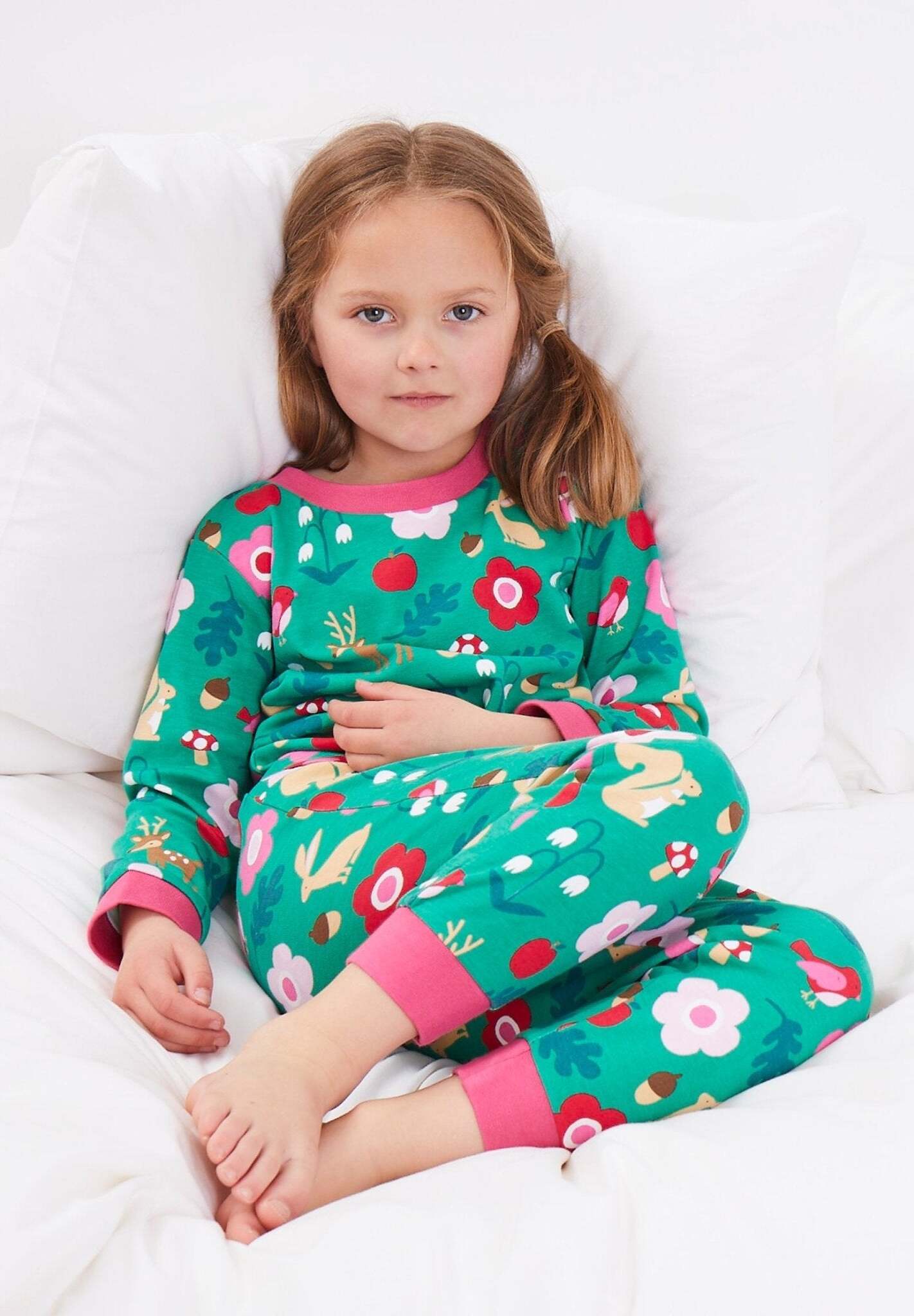 Premium Forest Animal Print Organic Cotton Kids Pajama Set with GOTS Certification, Soft and Comfortable Sleepwear by Toby Tiger at brixbailey.com