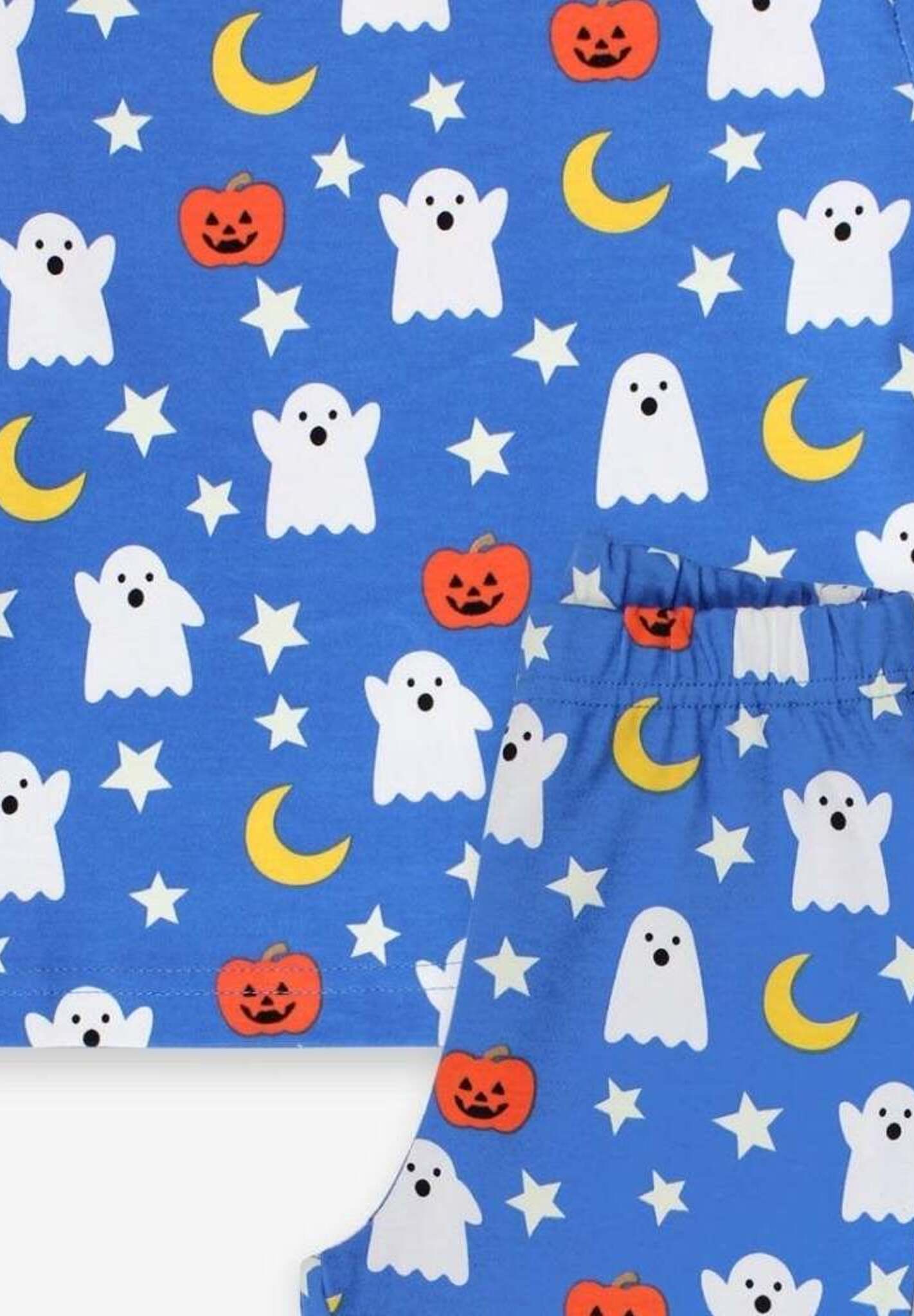 Friendly Ghosts Halloween Kids Pajama Set, GOTS Certified Organic Cotton, Soft and Comfortable Sleepwear for Boys and Girls by Toby Tiger at brixbailey.com