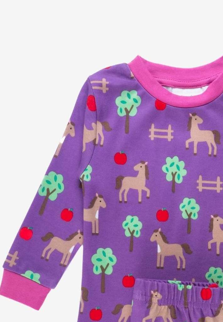 Premium Organic Cotton Kids Pajamas with Horse Print, Soft and Comfortable Sleepwear for Children by Toby Tiger at brixbailey.com