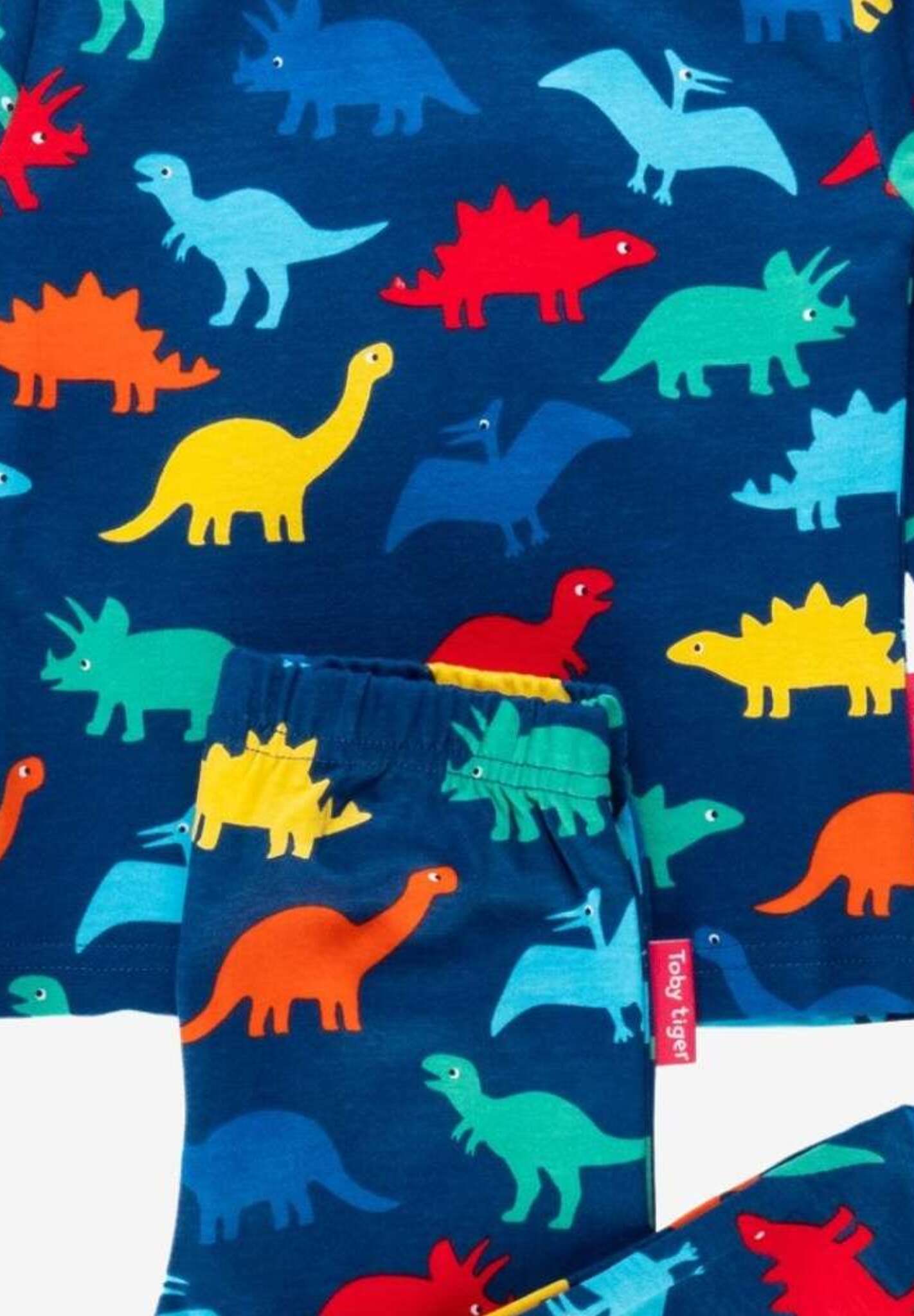 Rainbow Dinosaur Pajamas for Kids Soft Organic Cotton Comfortable Fantasy Sleepwear by Toby Tiger at brixbailey.com