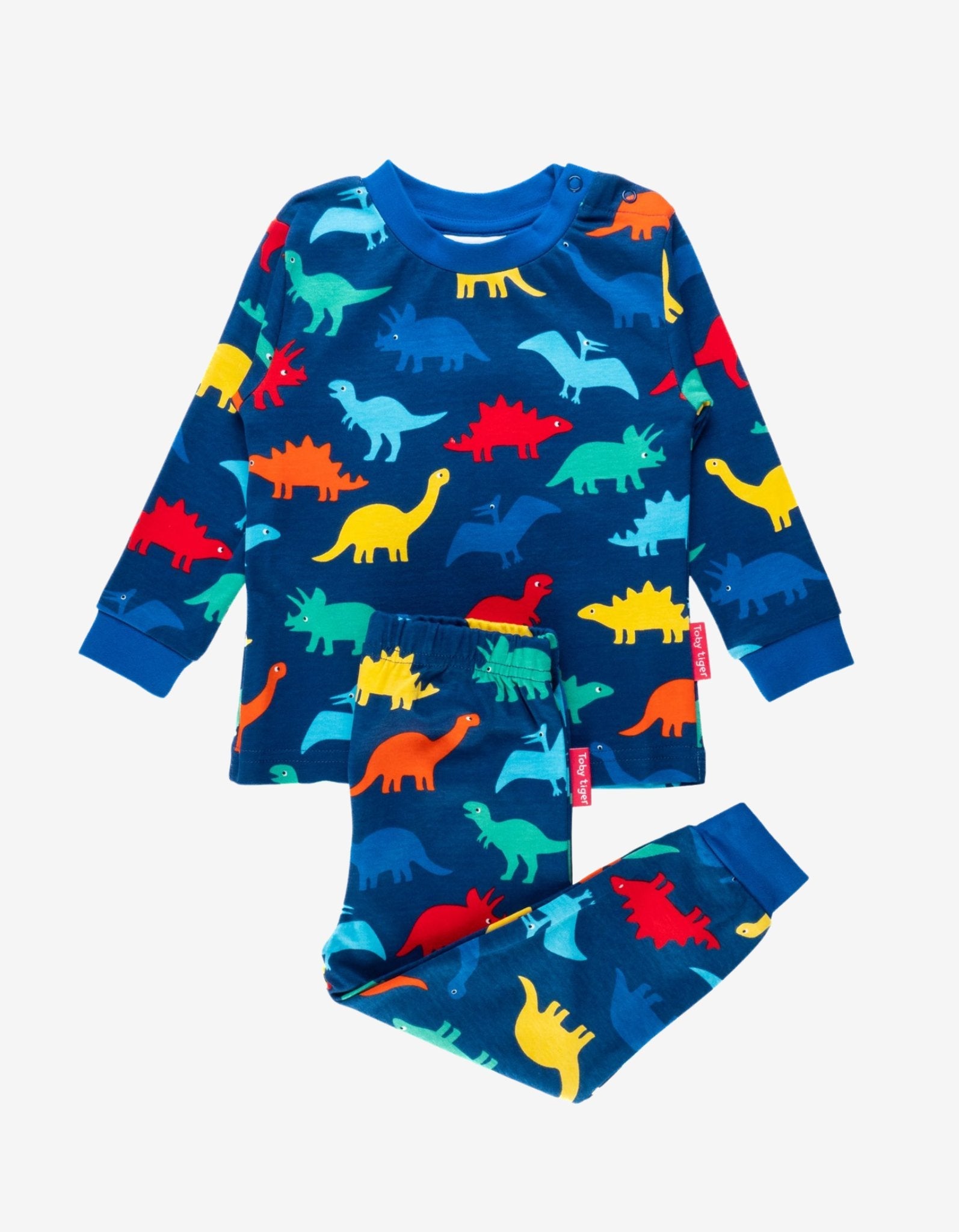 Rainbow Dinosaur Pajamas for Kids - Soft Organic Cotton Sleepwear with Fun Dino Design by Toby Tiger at brixbailey.com
