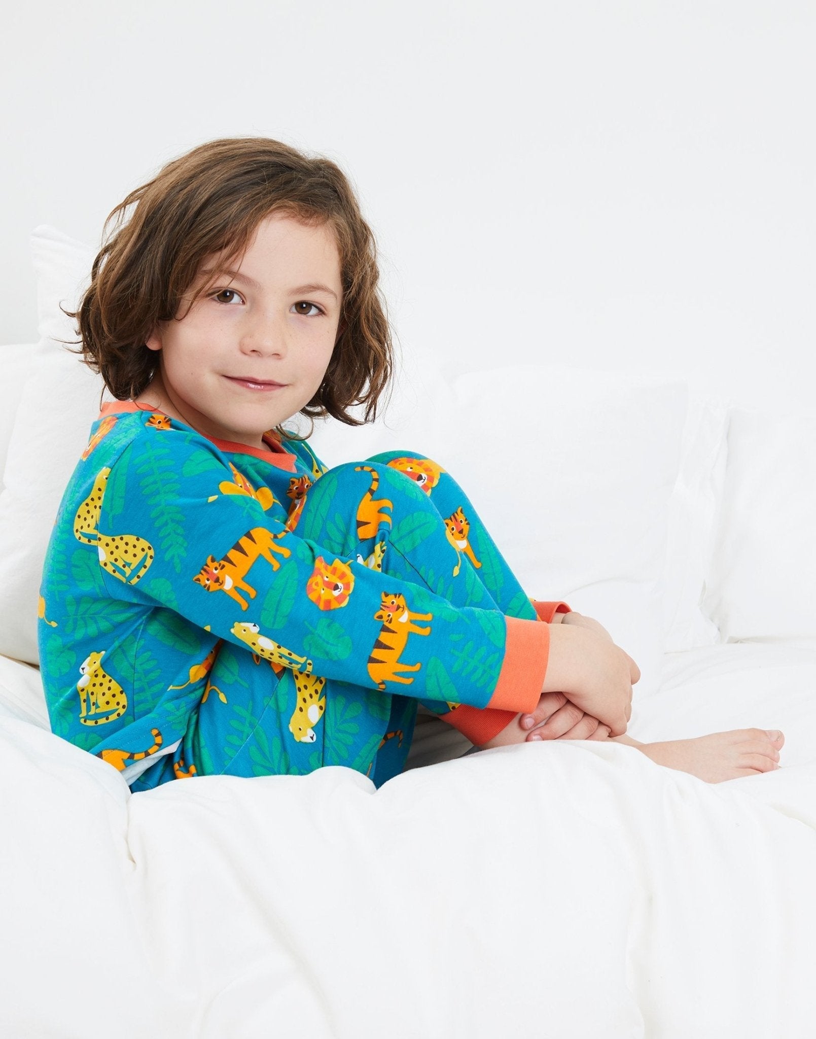 Luxury Lion and Tiger Print Organic Cotton Pajamas for Kids - Soft GOTS-Certified Sleepwear by Toby Tiger at brixbailey.com