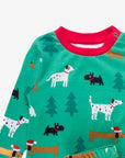 Premium Organic Christmas Pajamas for Kids with Festive Holiday Print, Soft GOTS-Certified Cotton, Comfortable Elastic Waistband by Toby Tiger at brixbailey.com