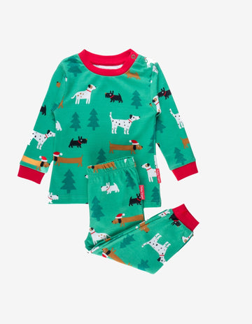 Organic Christmas Pajama Set for Kids, Soft GOTS-Certified Cotton with Festive Holiday Print, Cozy and Eco-Friendly by Toby Tiger at brixbailey.com