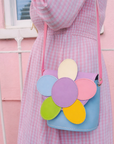 Handmade Leather Daisy Barrel Bag - Pastel Kaleidoscope