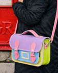 Leather Midi Satchel - Pastel Kaleidoscope